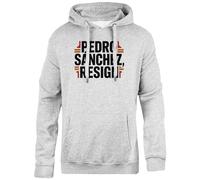 Oldrytee Pedro Sánchez Resign Sudadera con Capucha Gris Unisex Ajuste Simple Svart Sweatshirt Hoodie Unisex Simple Fit