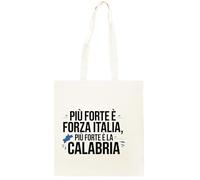 Oldrytee Più Forte È Forza Italia Borsa tote unisex beige in cotone Shopping Beige Totebag