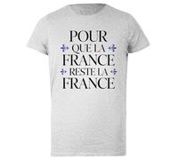 Oldrytee Pour Que La France Reste T-Shirt Femme En Coton Gris Femme T-Shirt Grey Women
