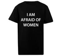 Oldrytee Tengo Miedo De Las Mujeres Camiseta Niño Algodón Negro Niño