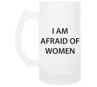 Oldrytee Tengo Miedo De Las Mujeres Taza Transparente Con Mango De Cerveza De Vidrio