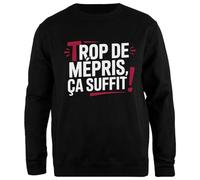 Oldrytee Trop De Mépris Ça Suffit Sweat-Shirt Noir Jumper Unisex Simple Fit Black Sweatshirt Jumper Unisex