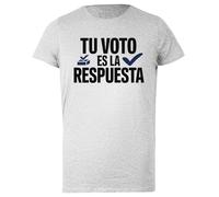 Oldrytee Tu Voto Es La Respuesta Camiseta Mujer Algodon Gris Mujer T-Shirt Grey Women