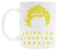 Oldrytee Viva Libertad Yellow Milei Taza De Cerámica Taza Para Beber Blanco