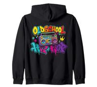 Oldschool Hip Hop Boombox Graffiti Retro 90s 80s Rap Música Sudadera con Capucha