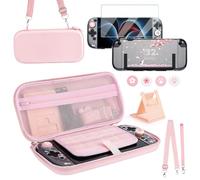 OLDZHU Funda para El Kit de Accesorios Compatible con Nintendo Switch 2 con Carcasa Protectora de Base Insertable,Protección de Pantalla,4 cápsulas para sticks,Soporte ajustable