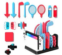 OLDZHU Juego de accesorios deportivos para Switch 16 en 1 Set de paquete de fiesta familiar 2024 con organizador compatible con Nintendo Switch y consola OLED, Juego de accesorios para Switch Sport