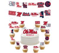 Ole Miss Rebels Party Supplies (42 Pieces) for University of Mississippi Graduation Tailgating and Birthday Party Decorations with Banner a
