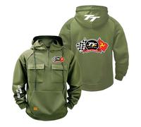 OLEBYKEZ Sudadera con Capucha Hombre Abrigos Media Cremallera para I.s.l.e of M.a.n T..T Gráfica Bolsillo Prendas De Vestir Exteriores Tops Holgados Chaquetas-LvSe||XX_l