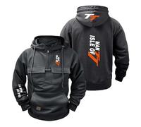 OLEBYKEZ Sudadera con Capucha Hombre Chándal Estampado para I.s.l.e of M.a.n T..T Chaquetas Deportivas Abrigos Media Cremallera Camisetas Manga Larga Y Bolsillo-SHSe||XX_l