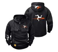 OLEBYKEZ Sudadera con Capucha Hombre Chaquetas Gráficas para I.s.l.e of M.a.n T..T Camisetas De Manga Larga Ropa Deportiva Media Cremallera Abrigos Casuales-HeiSe||XX_l