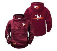 OLEBYKEZ Sudadera con Capucha Hombre Chaquetas Gráficas para I.s.l.e of M.a.n T..T Camisetas De Manga Larga Ropa Deportiva Media Cremallera Abrigos Casuales-JHSe||XX_l