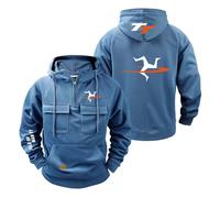 OLEBYKEZ Sudadera con Capucha Hombre Chaquetas Gráficas para I.s.l.e of M.a.n T..T Camisetas De Manga Larga Ropa Deportiva Media Cremallera Abrigos Casuales-LanSe||XX_l