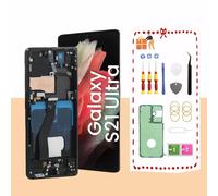 OLED - Pantalla LCD de repuesto para Samsung Galaxy S21 Ultra 5G para Samsung S21 Ultra Touch Digitalizador con kit de herramientas de marco G998U G998B/DS, color negro