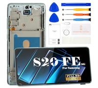 OLED - Pantalla LCD para Samsung Galaxy S20 FE 5G para Samsung S20 FE 5G, reemplazo de pantalla SM-G781B, digitalizador táctil, kits de reparación con marco (compatible con función de huellas
