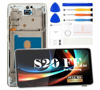 OLED - Pantalla LCD para Samsung Galaxy S20 FE 5G para Samsung S20 FE 5G, reemplazo de pantalla SM-G781B, digitalizador táctil, kits de reparación con marco (compatible con función de huellas