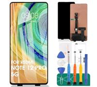 OLED para Xiaomi Redmi Note 12 Pro 5G 2022 Pantalla LCD para Redmi Note 12 Pro 5G Reemplazo de pantalla 22101316C Kits de reparación táctil sin marco (negro, no para 4G)
