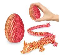 Olee Odee Pequeños huevos de dragón juguetes fidget impresos en 3D para adultos, regalos sorpresa para niños, amigos, colegas, cumpleaños, Halloween, Navidad, Pascua, regalos de fiesta (naranja-rojo)