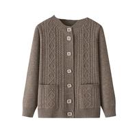 OLEETS Cárdigan De Punto Para Mujer - Abrigo Cálido De Invierno Para Mujer De Mediana Edad, Para Madres Mayores, Chaqueta De Punto, Prendas De Vestir Exteriores Cálidas De Otoño, Tops Con Bolsi