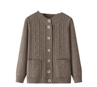 OLEETS Cárdigan De Punto Para Mujer - Abrigo Cálido De Invierno Para Mujer De Mediana Edad, Para Madres Mayores, Chaqueta De Punto, Prendas De Vestir Exteriores Cálidas De Otoño, Tops Con Bolsi