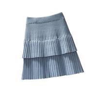 OLEETS Falda De Punto De Mujer - Falda De Punto De Color Sólido De Estilo Coreano Mujer Otoño Invierno Elegante Vintage Cintura Elástica Simple Cálida Fiesta Sexy Ropa De Calle,Azul,40-65Kg