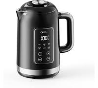 OLEGA Hervidor eléctrico: 1800 W con control de temperatura, 1,5 l de capacidad, acero inoxidable, Smart Kettle, ideal para café y té, color negro