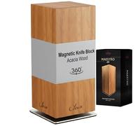 Oleio Bloque magnético giratorio de 360°, madera de acacia, capacidad para