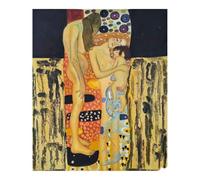 Óleo sobre lienzo pintado a mano 50 x 60 cm Reproducción de autor Las tres edades de la mujer de Gustav Klimt Decoración mural salón Obra de Arte Artesanal Italiana Made in Italy