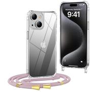 OLEPHY Funda con Cuerda para iPhone 13 6,1", Oro Rosa