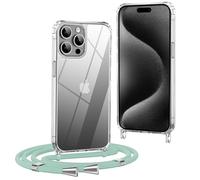 OLEPHY Funda con Cuerda para iPhone 15 Pro 6,1", Verde Matcha