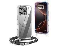 OLEPHY Funda con Cuerda para iPhone 16 Pro MAX 6,9", Negro
