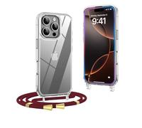 OLEPHY Funda con Cuerda para iPhone 16 Pro MAX 6,9", Vino Tinto