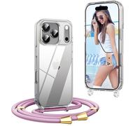 OLEPHY Funda con Cuerda para iPhone 17 Pro 6,3", Oro Rosa