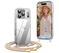 OLEPHY Funda con Cuerda para iPhone 17 Pro MAX 6,9", Dorado