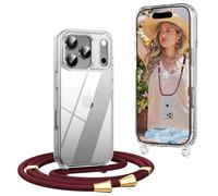OLEPHY Funda con Cuerda para iPhone 17 Pro MAX 6,9", Vino Tinto