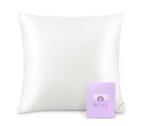 OleSilk 100% Mulbery Silk Pillowcase with Hidden Zipper for Hair and Skin, Both Sides 16mm Charmeuse Gift Box 1pc - Ivory, 65x65cm