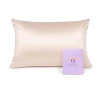 OLESILK 100% Mulbery Silk Pillowcase with Hidden Zipper for Hair and Skin, Both Sides 16mm Charmeuse Gift Box 1pc - Lotus, 40x80cm