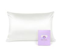 OLESILK 100% Mulbery Silk Pillowcase with Hidden Zipper for Hair and Skin, Both Sides 16mm Charmeuse Gift Box 1pc - Ivory, 40x80cm