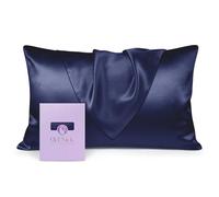 OLESILK 100% Mulbery Silk Pillowcase with Hidden Zipper for Hair and Skin, Both Sides 19mm Charmeuse Gift Box 1pc - Navy, 50x70cm