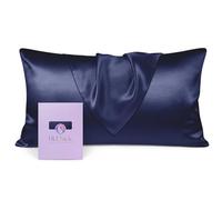 OLESILK 100% Mulbery Silk Pillowcase with Hidden Zipper for Hair and Skin, Both Sides 19mm Charmeuse Gift Box 1pc - Navy, 40x80cm