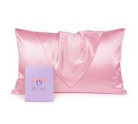 OLESILK 100% Mulbery Silk Pillowcase with Hidden Zipper for Hair and Skin, Both Sides 19mm Charmeuse Gift Box 1pc - Pink, 40x60cm