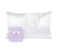 OLESILK 100% Mulbery Silk Pillowcase with Hidden Zipper for Hair and Skin, Both Sides 19mm Charmeuse Gift Box 1pc - White, 40x60cm