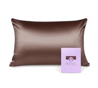 OLESILK Federa 100% Seta, per la Cura dei Capelli e Della Pelle, con Chiusura lampo, 16 Momme, 1 Pezzo, caffè, 50 x 70 cm