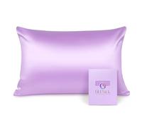 OLESILK Federa 100% Seta, per la Cura dei Capelli e Della Pelle, con Chiusura lampo, 16 Momme, 1 Pezzo, Colore Viola Chiaro, 40 x 80 cm