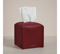 OLETHA Funda cuadrada para caja de pañuelos, decoraciones de Navidad, decoración de escritorio interior para habitación, hogar y oficina, soporte para cajas de cubos de pañuelos, color rojo