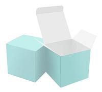 Oletx 25 cajas de regalo de papel azul, pequeñas cajas de dulces a granel, caja de regalo de 3 x 3 x 3 pulgadas con tapas, cajas de regalo para regalos de fiesta, regalos de cumpleaños, regalos de