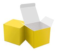 Oletx Juego de 25 cajas de regalo amarillas de 3 x 3 x 3 pulgadas