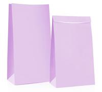 Oletx Paquete de 30 bolsas de papel moradas para fiestas, bolsas de regalo envueltas de 9 pulgadas, bolsas de golosinas, bolsas de caramelos, bolsas de almuerzo de papel para fiesta de cumpleaños,