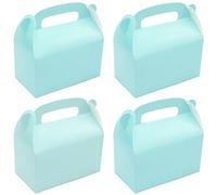 Oletx Paquete de 30 cajas de regalo de fiesta azules, cajas de regalo, cajas de regalo de papel a dos aguas con asas. Perfecto para fiestas de príncipe y suministros de decoración de baby shower