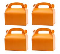 Oletx Paquete de 30 cajas de regalo de fiesta de color naranja, cajas de golosinas, caja de caramelos, cajas de regalo de papel a dos aguas con asas. Perfecto para suministros de decoración de fiesta